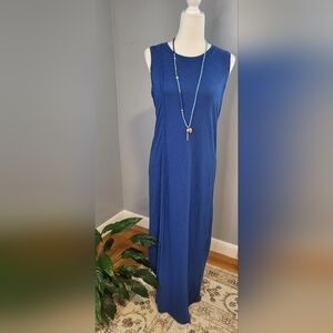 Chico's Royal Blue Sleeveless Maxi Dress with Front Slit - Chico's 0 Size XS